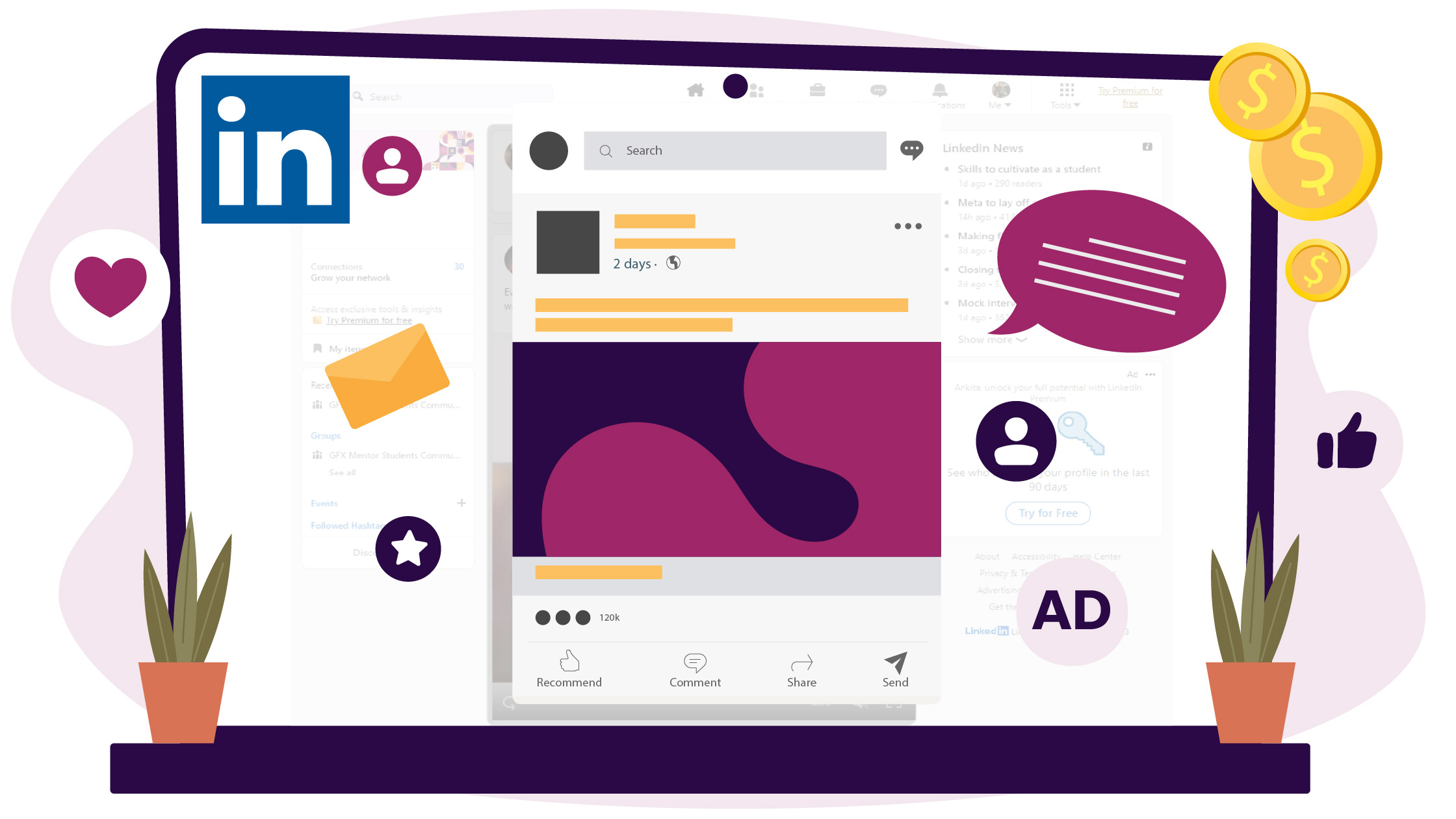 types of ads in linkedin