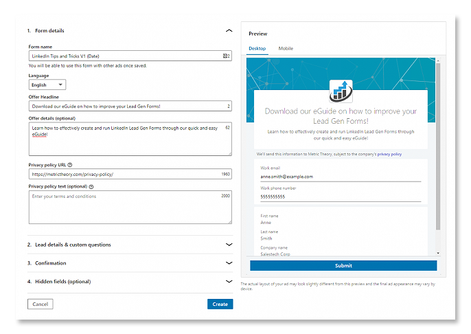 Lead Gen Forms