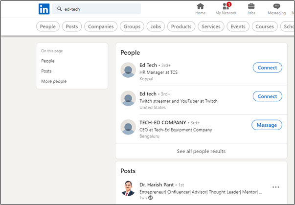 LinkedIn Search Option and Filters 3
