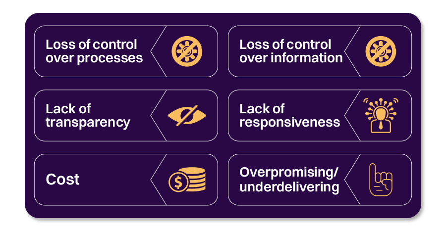 problems with outsourced sales development